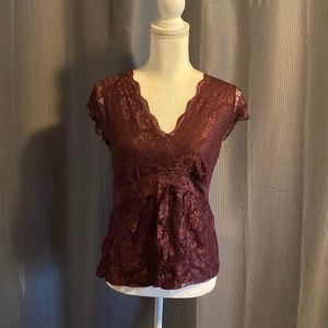 Apt 9 burgundy lace top with lining